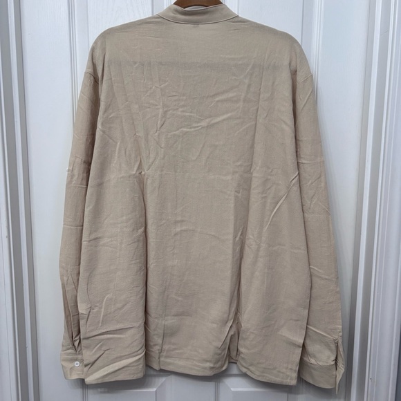 Beige Lace-Up Blouse | Size 2XL - Picture 2 of 8